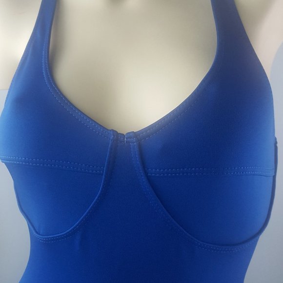 Trinys Women's One Piece Swimsuit with Cap, new, blue - Picture 4 of 13